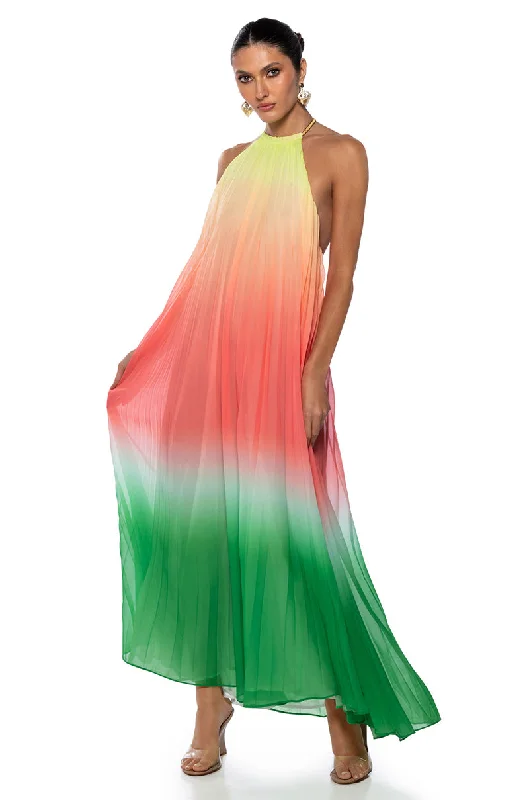 Organza DressLIVING MY LIFE HALTER NECK OMBRE MAXI DRESS