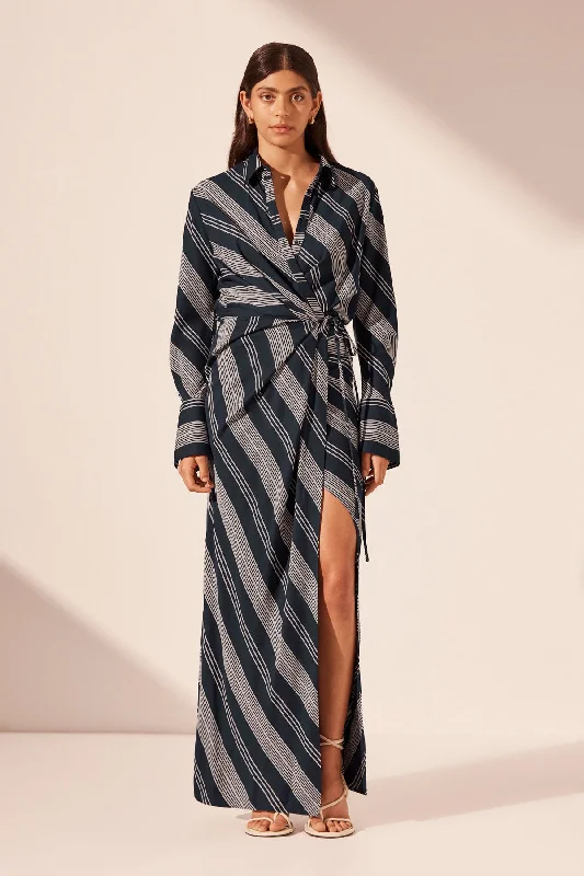 Spaghetti Strap DressHARLOW DRAPED SHIRT MAXI DRESS