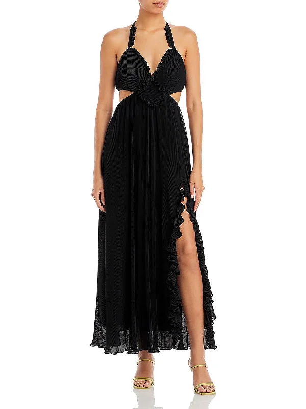 Laced-Up DressTalitha Womens Open Back Halter Maxi Dress