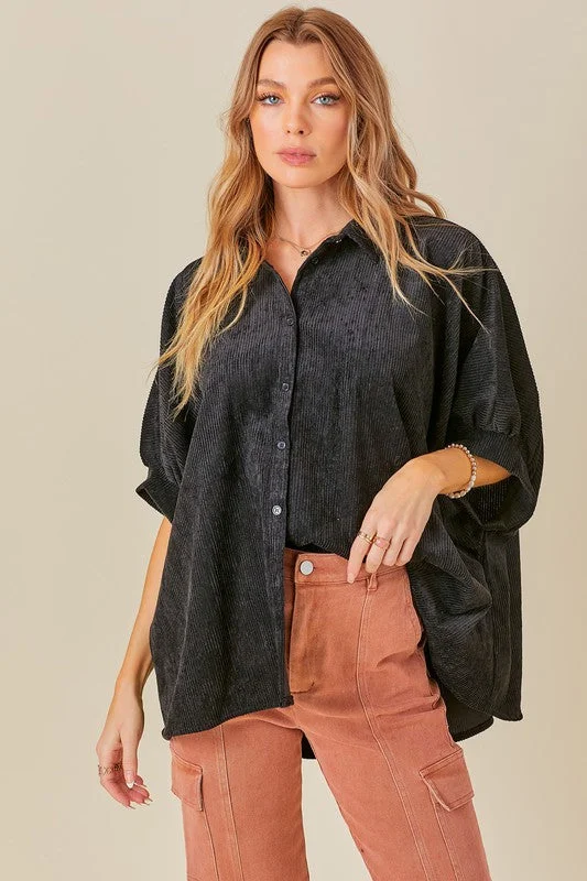 Shift DressClassic Vibes Black Corduroy Top