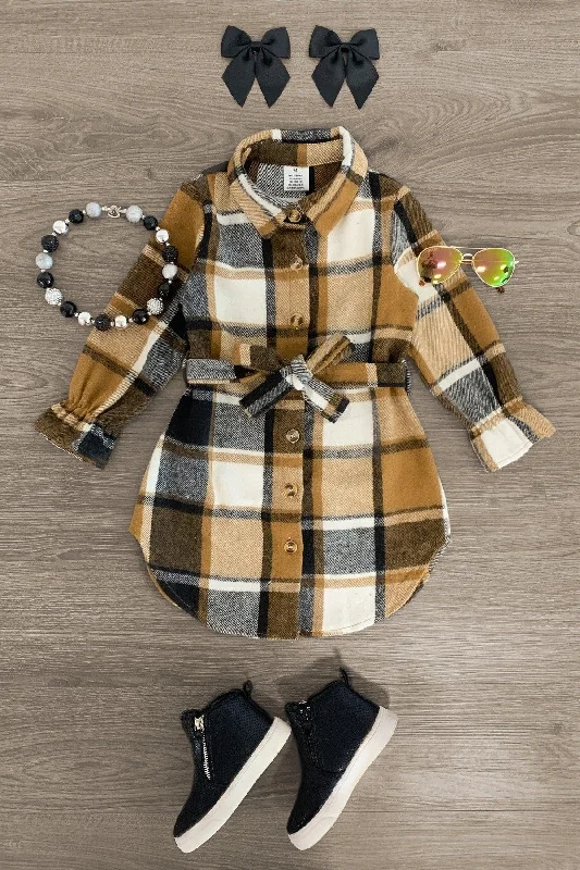 Sequined DressBrown Plaid Flannel Dress