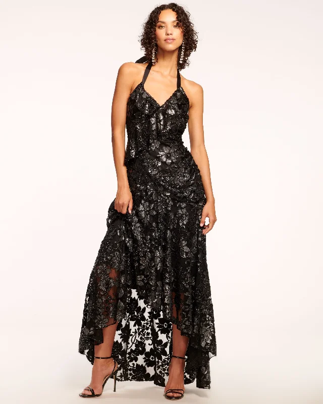 Floor-Length DressChaplin Lace Halter Gown