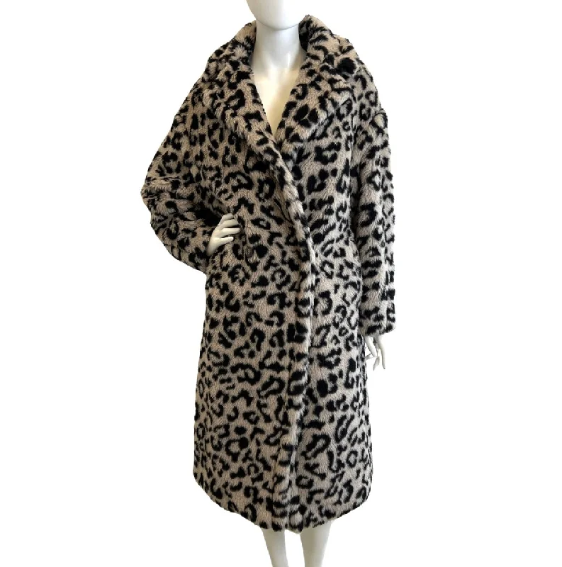 Floor-Length DressMax Mara Animal Print Faux Fur Coat