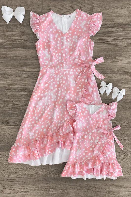 Backless DressMom & Me - Peachy Pink Ruffle Dress