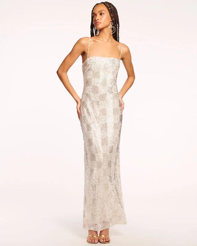 Cold-Shoulder DressVerlo Beaded Gown