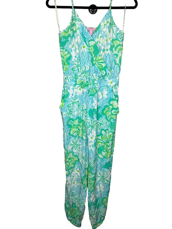 women's jumpsuits with belt loopsJumpsuit By Lilly Pulitzer In Blue & Green, Size: Xs