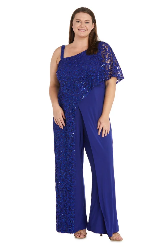 women's jumpsuits for date nightsR&M Richards 3556W Long Plus Size Sequin Formal Jumpsuit