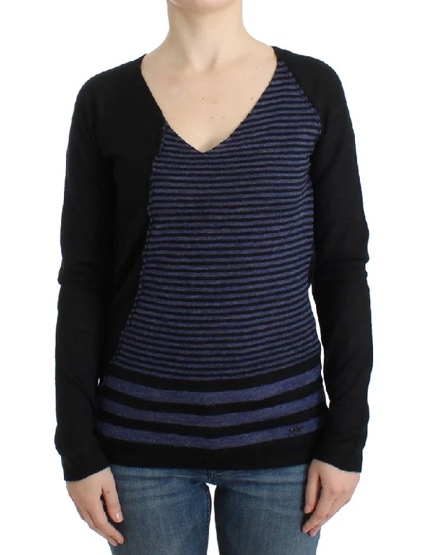 Casual SweatersCostume National  striped V-neck Women's sweater