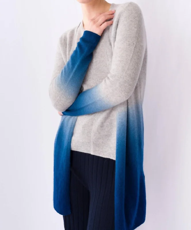 Extra-Large Knitted Crewneck SweatersDip-Dye Longline Cardigan In Navy