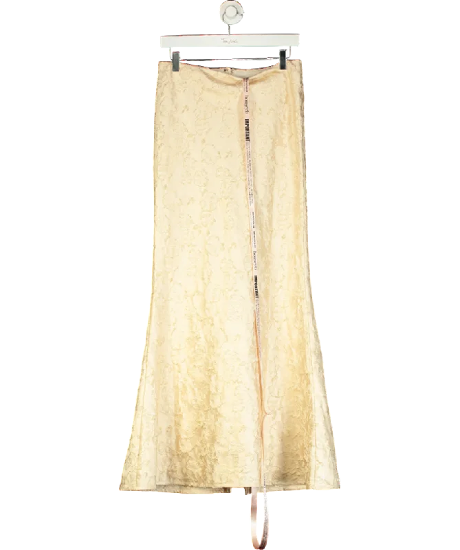 women's skater skirtsHouse of CB Ivory Metallic Jacquard Maxi Skirt UK 10